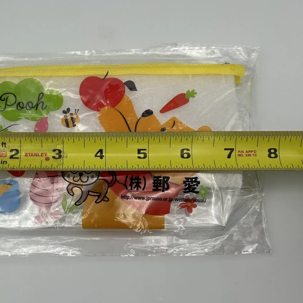 Disney Winnie the Pooh Pencil Pen Stationery Transparent Case Pouch New Sealed